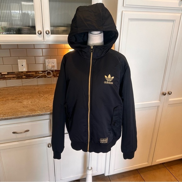 Adidas Chile 62 Men's Black Bomber Jacket Size Large - Picture 2 of 14